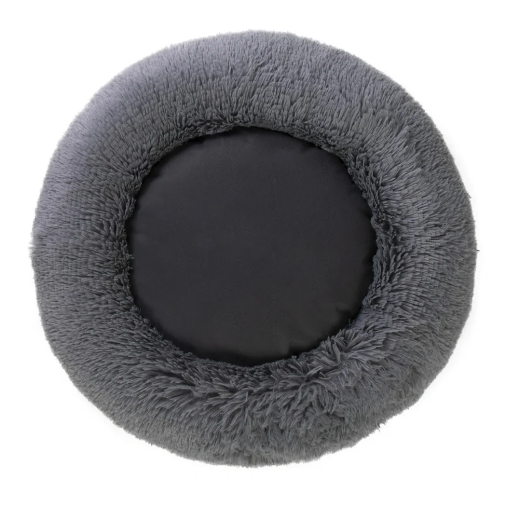 Cozy Round Gray Dog Bed